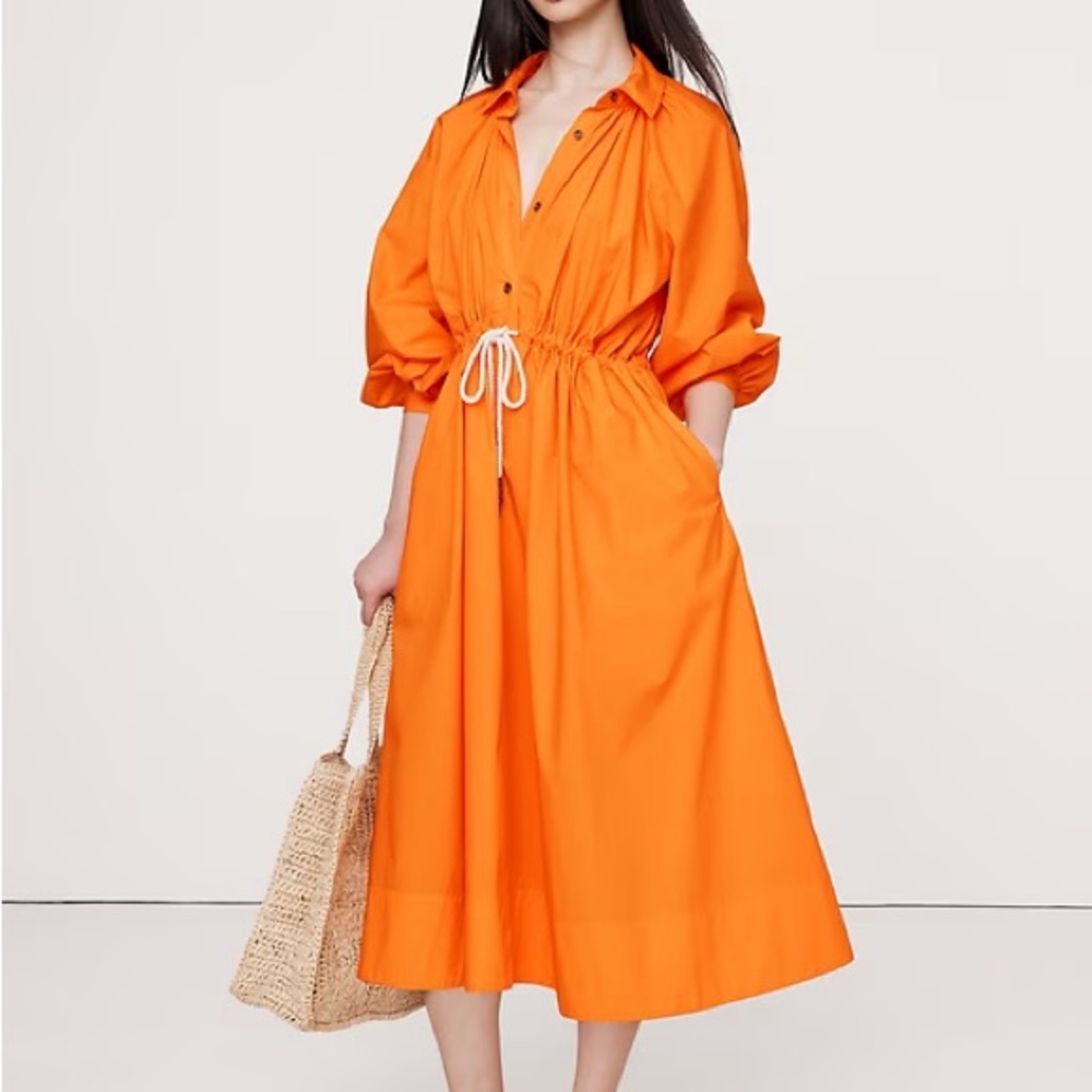 Elegant Orange Midi Dress